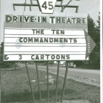 Entrance marquee, showing "The Ten Commandments", late 1950's.