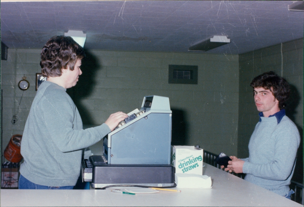 Refreshment stand, 1970's. Pictured: Darlene Beck and Dean Deppe.